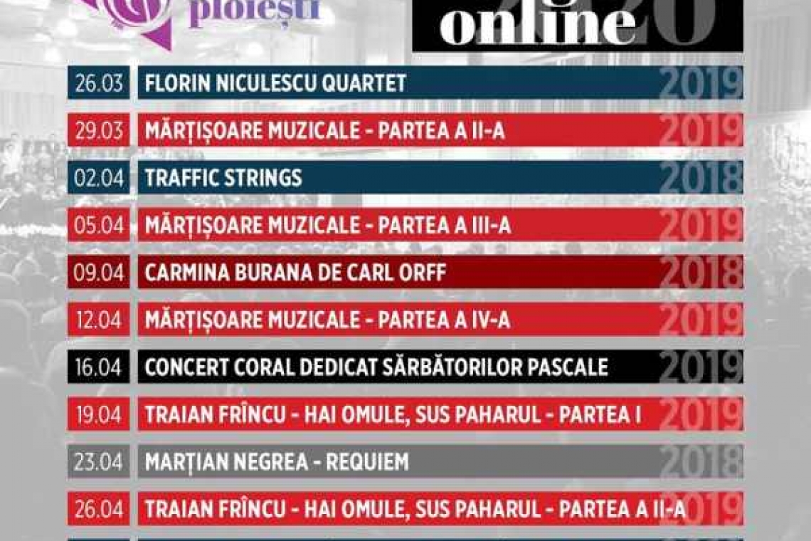 Dacă ai ratat ”Carmina Burana” o poți vedea din fotoliu! Programul stagiunii online al Filarmonicii ”Paul Constantinescu” din Ploiești