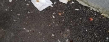 S-au căcat lângă pereții exteriori ai magazinului Mega Image din Bobâlna! Dar s-au șters și la fund...