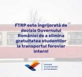 Poziția FTRP cu privire la decizia Guvernului României de a elimina gratuitatea studenților din România la transportul feroviar intern