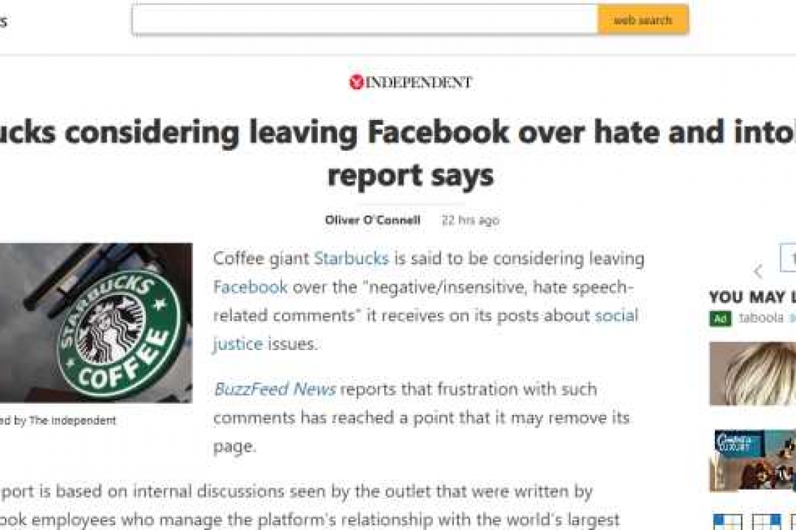 Așa nu mai merge! Compania Starbucks vrea să renunțe la rețeaua socială Facebook