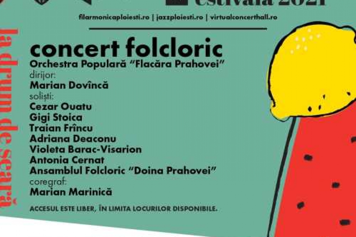 Concert folcloric pe esplanada Palatului Culturii din Ploiești